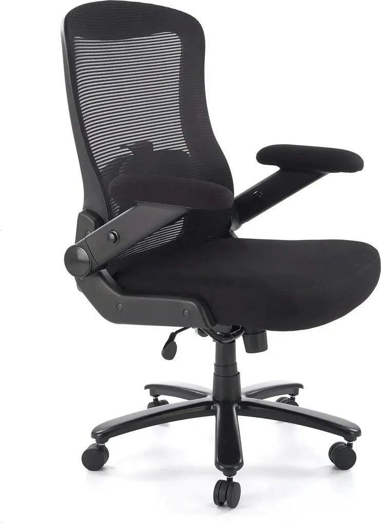 Scaun birou CYBORG, negru, stofa clasica/metal, 80x74x111/117 cm
