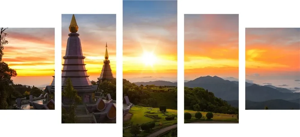 Tablou 5-piese răsărit de soare de dimineață deasupra Thailanda