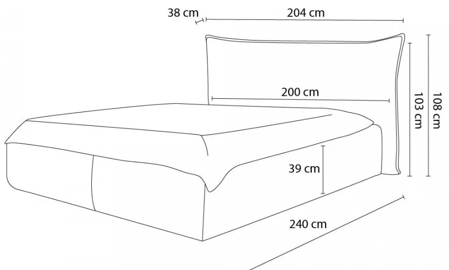 Pat matrimonial 160x200 cm albastru închis tapițat cu spațiu de depozitare cu somieră Jade – Bobochic Paris