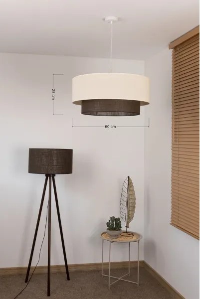 Brilagi - Lustră LED suspendată în stil Boho, 3xE27/15W/230V, Ø 60 cm, crem/maro