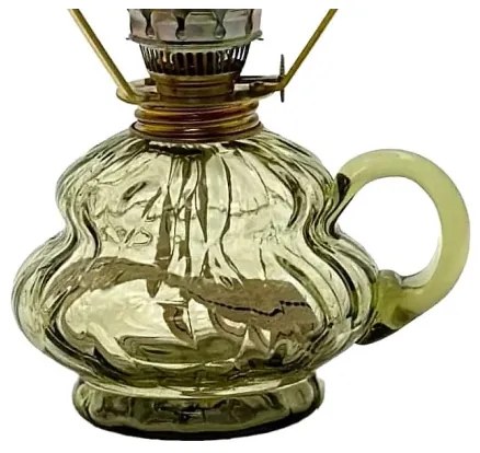 Lampă cu gaz lampant ANNA 33 cm verde-pădure mare crachelură