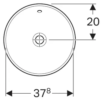 Lavoar rotund Geberit Variform diametrul 40 cm cu preaplin, montaj incastrat, portelan, alb - GEC500.701.01.2