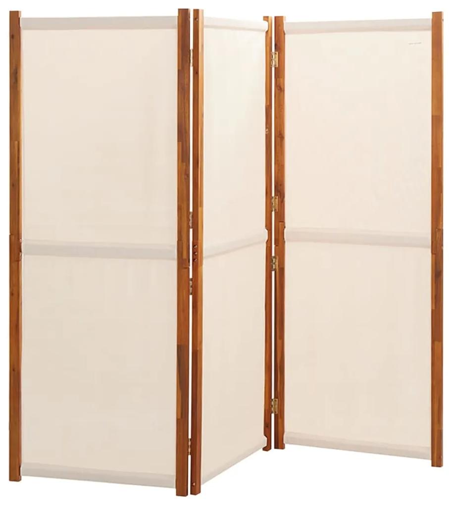 Paravan de camera cu 3 panouri, alb crem, 210x180 cm Alb crem, 210 x 180 cm, 1