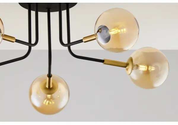 Lustră pe tijă Jupiter 2038 BURANO 5xG9/10W/230V negru/auriu/bej