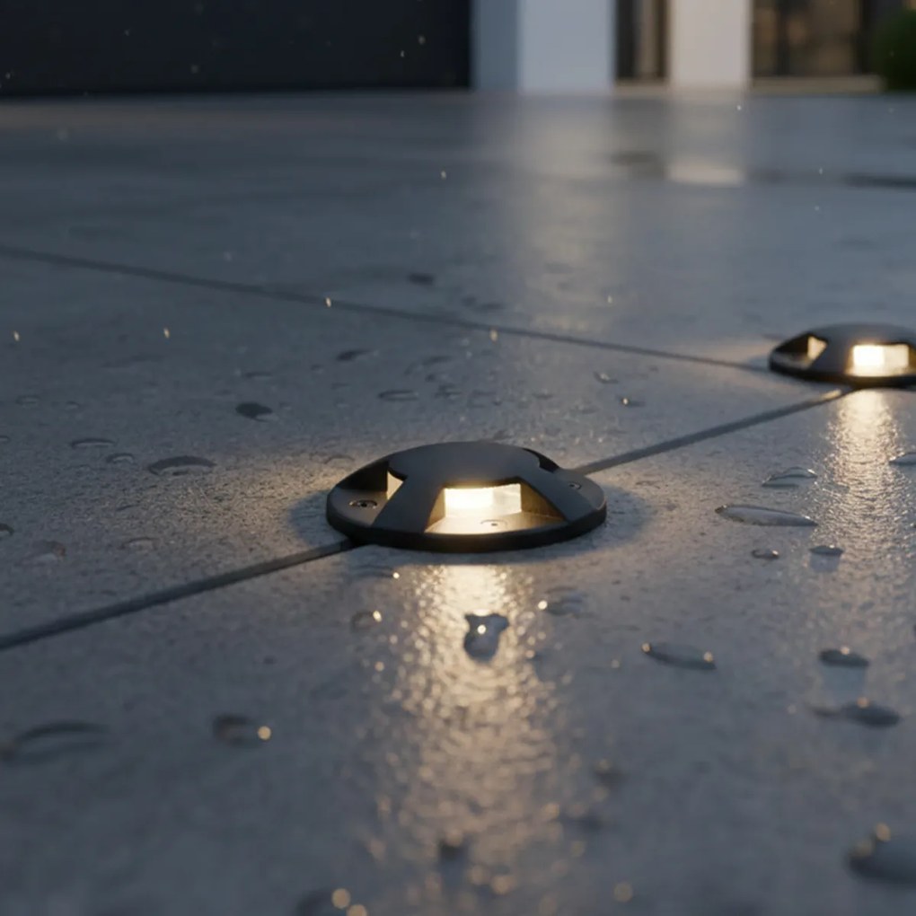 Spot modern de sol negru GU10 50mm Efect de 4 lumini IP65 - Cellar