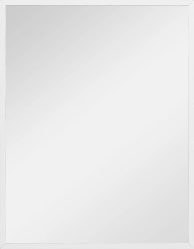 HOMCOM Oglindă de Perete din Sticlă și MDF, 70x90 cm, Alb | Aosom Romania