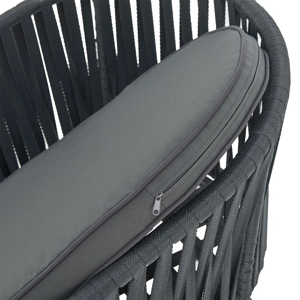 Fotolii din răchită cu perne 2 buc, gri închis