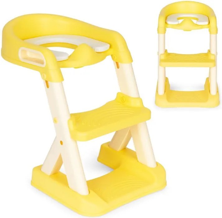 Scaun de toaletă pentru copii cu trepte - galben