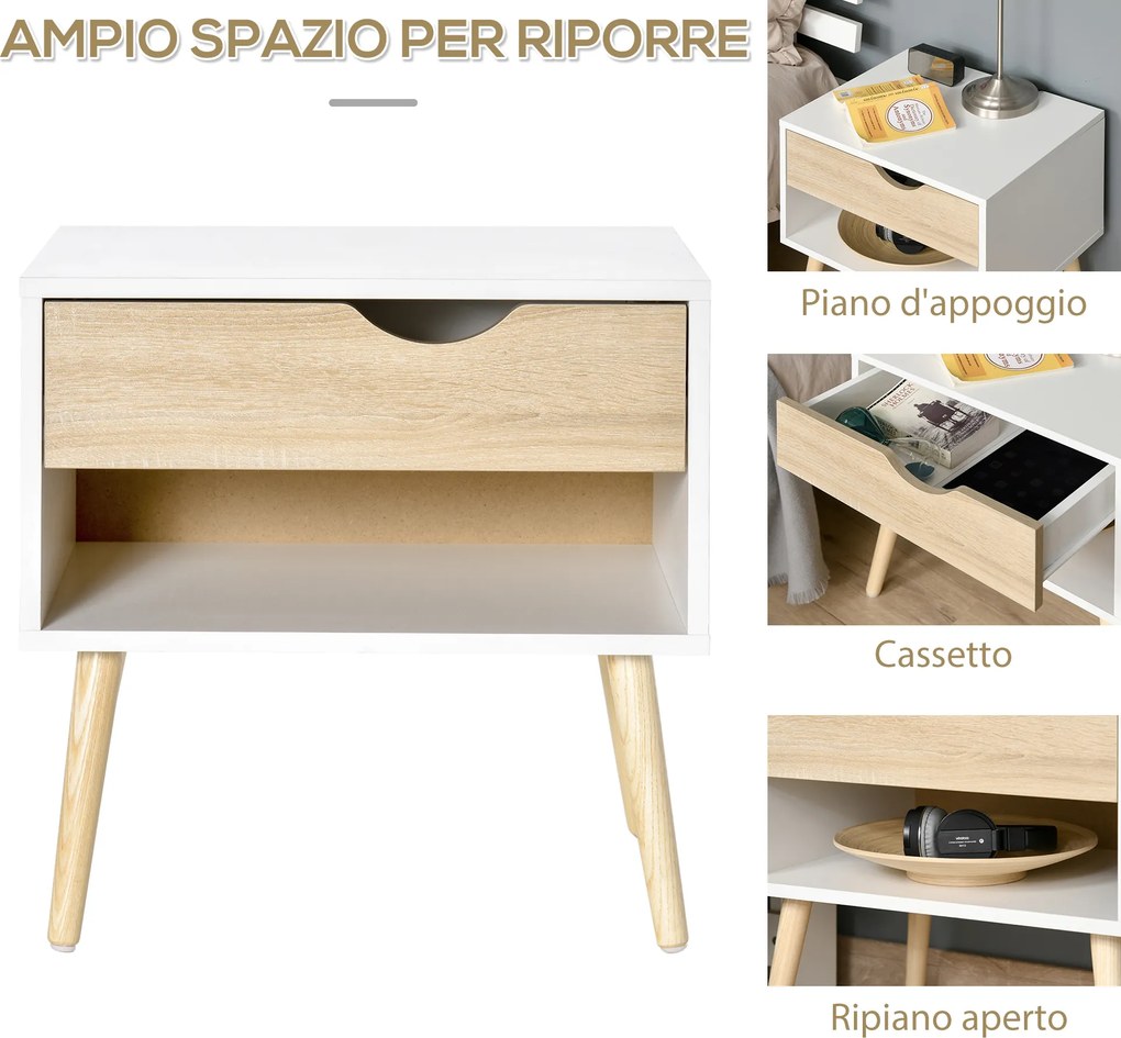 HOMCOM Noptiere Moderne cu Sertar și Raft, Design Modern și Funcțional, Ideal pentru Cameră de Dormit, Albastru | Aosom Romania