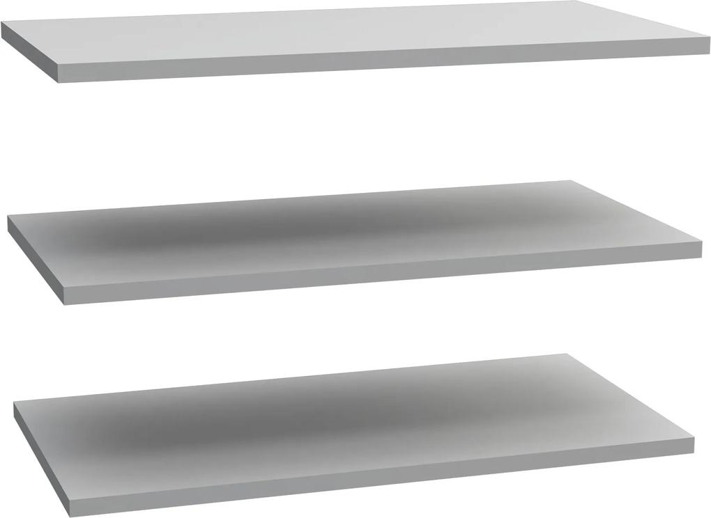Set 3 rafturi pentru dulap din MDF Gray 82x42x1,5 cm