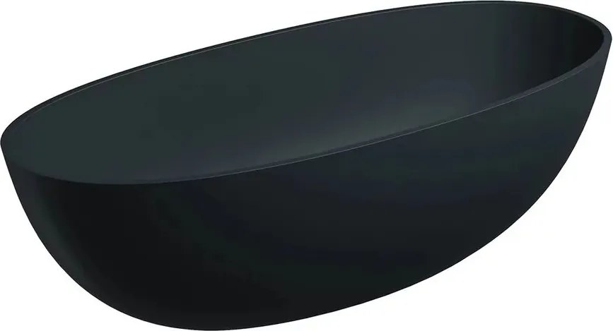 Cada freestanding compozit Omnires Shell M+ finisaj negru mat lava 175x78 cm