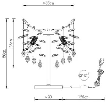 Globo 64138TS - Lampă de masă QUEENA 3xE14/40W/230V argintie