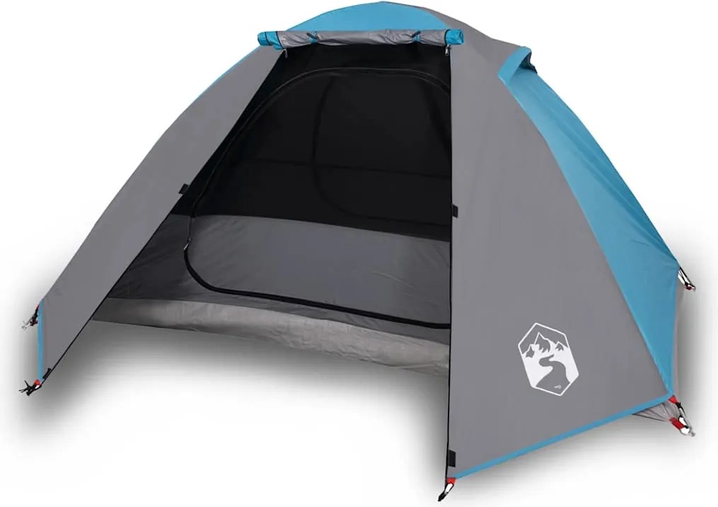 vidaXL Cort de camping cupolă pentru 2 persoane, albastru, impermeabil