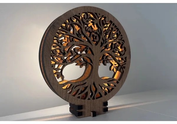 Li-Go 23648/DUB2 - Lampă decorativă de masă LED reglabilă, 12W/230V, 30x31 cm, stejar