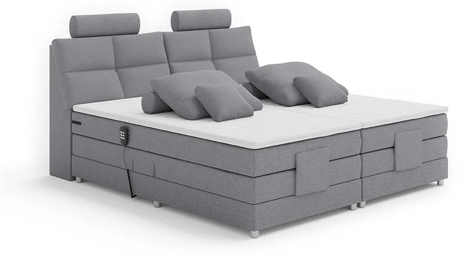 Pat electric reglabil, arcuri, gri, 160x200, POLERMA NEW
