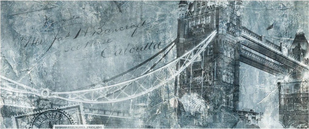 Tablou - Tower Bridge în tonuri reci (120x50 cm)