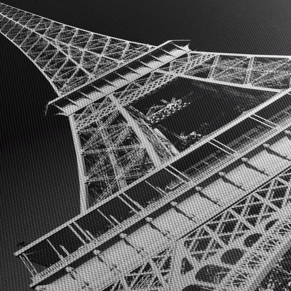 Tablou - Turnul Eiffel, alb-negru (90x60 cm)