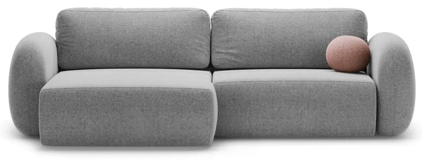 Colțar gri deschis extensibil/cu spațiu de depozitare cu tapițerie din chenille Tonale – Cosmopolitan Design