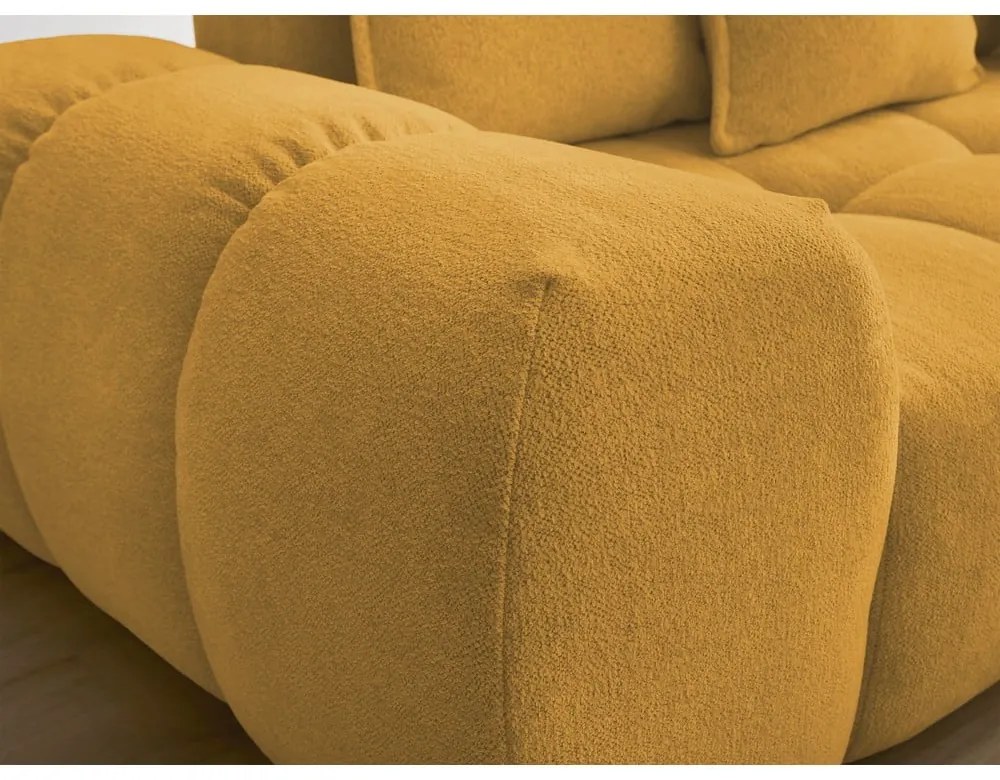 Canapea galben-muștar cu tapițerie din chenille 278 cm Everest – Bobochic Paris