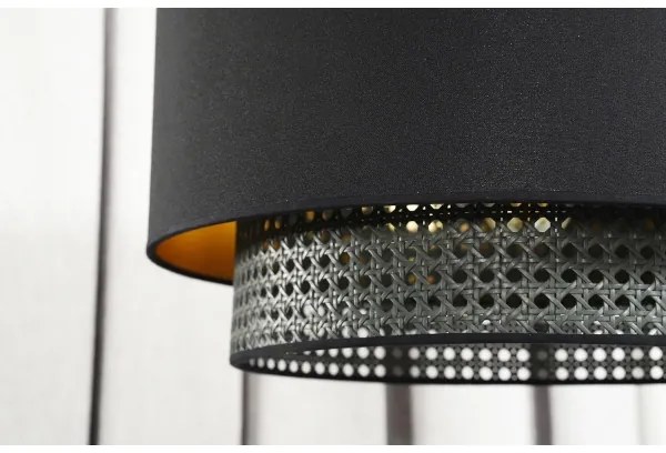 Lustră aplicată BOHO Duolla RATTAN 1xE27/15W/230V d. 45 cm negru