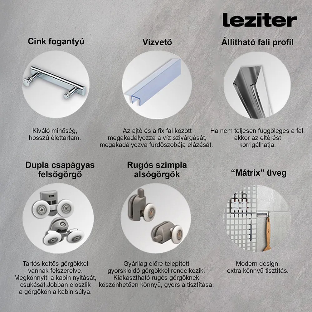 Cabină de duș pătrată Spirit Matrix 90x90