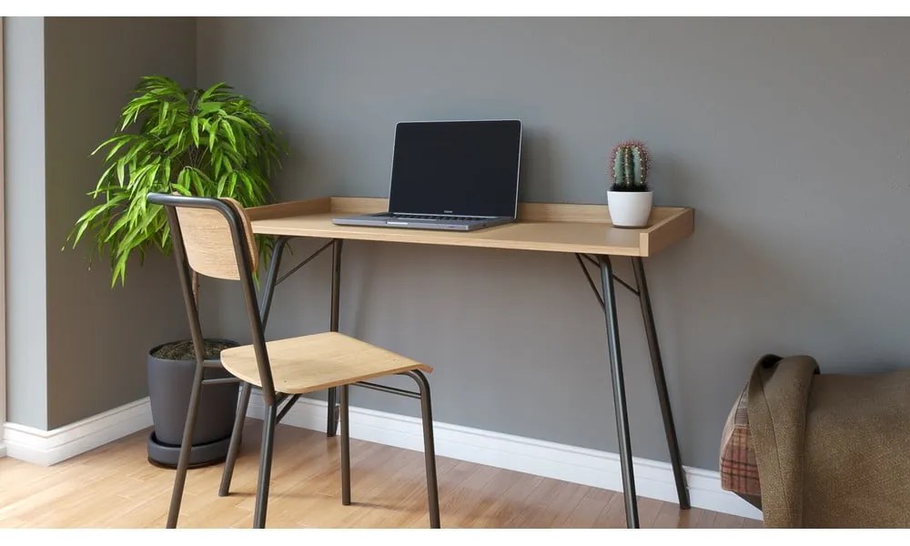 Birou cu aspect de lemn de stejar 52x115 cm Rayburn - Woodman