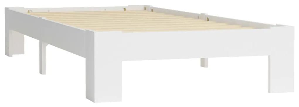 283292 vidaXL Cadru de pat, alb, 90 x 200 cm, lemn masiv de pin