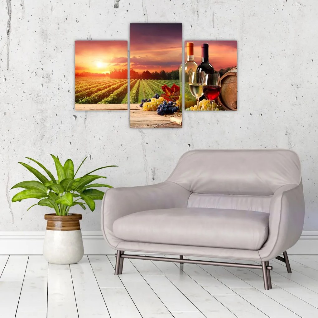 Tablou cu vie și vin (90x60 cm)