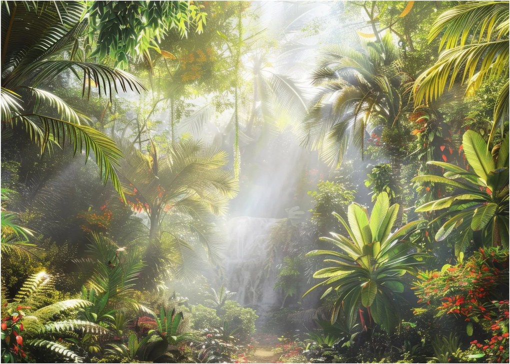 Tablou pe sticlă - Pădure tropicală (70x50 cm)