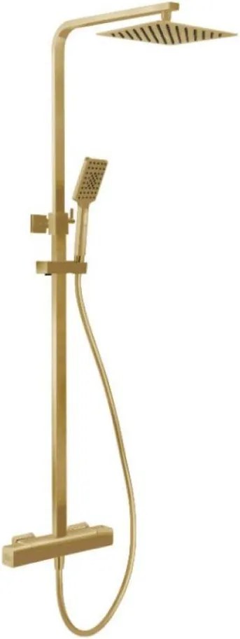 Set de duș NAESBY cu baterie termostatică, alamă periată