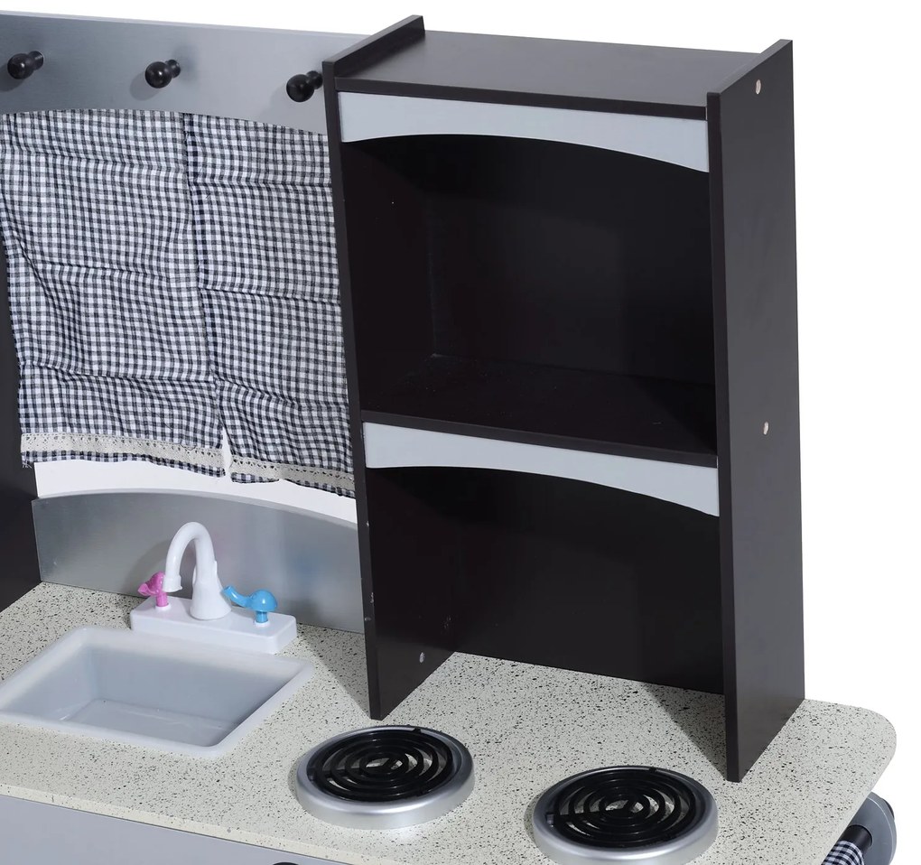 Bucatarie Jucarie HomCom cu Frigider Cuptor, Microunde, Aragaz, Chiuveta | Aosom RO