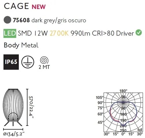 Lampa de podea LED iluminat exterior decorativ IP65 CAGE