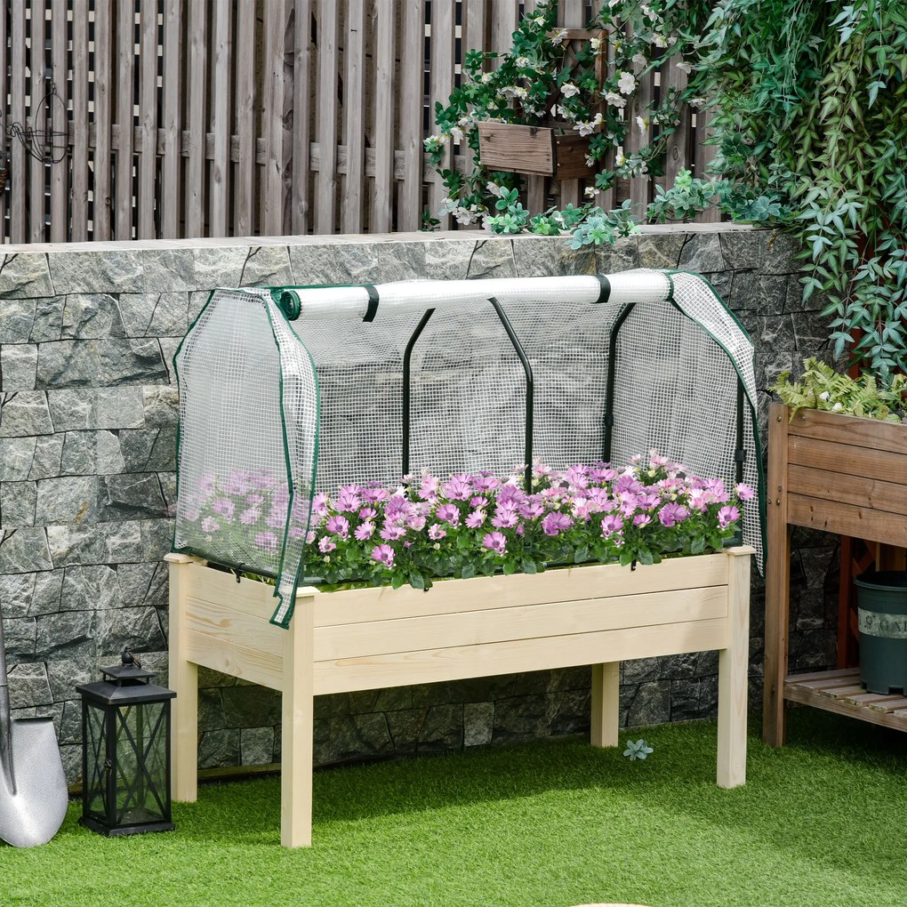 Outsunny Sera Jardiniera Lemn pentru Plante, Design Compact 121x55x117cm, Ideală pentru Grădină | Aosom Romania