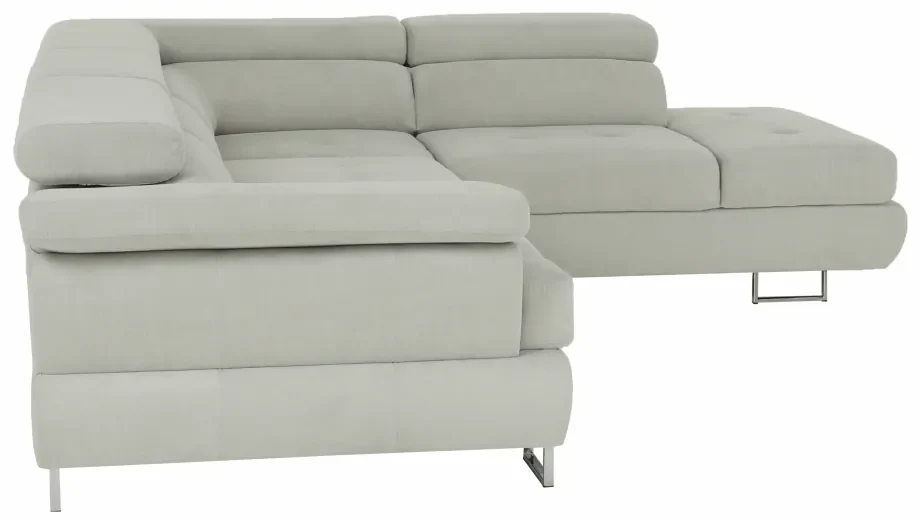 Colţar extensibil, material textil gri deschis, model dreapta, BUTON R