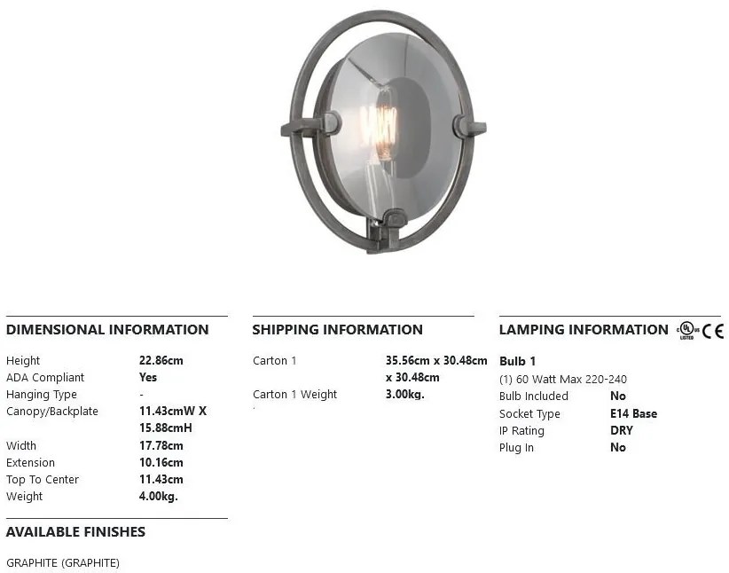 Aplica de perete design modern, model oval PRISM