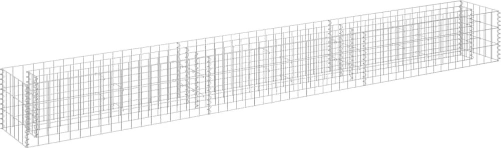 vidaXL Strat înălțat gabion, 270 x 30 x 30 cm, oțel galvanizat