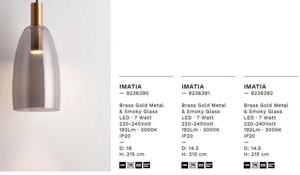 Pendul LED design modern decorativ IMATIA D-14,5cm