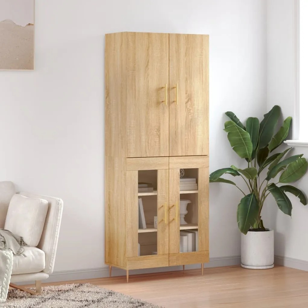 3195726 vidaXL Dulap înalt, stejar sonoma, 69,5x34x180 cm, lemn compozit