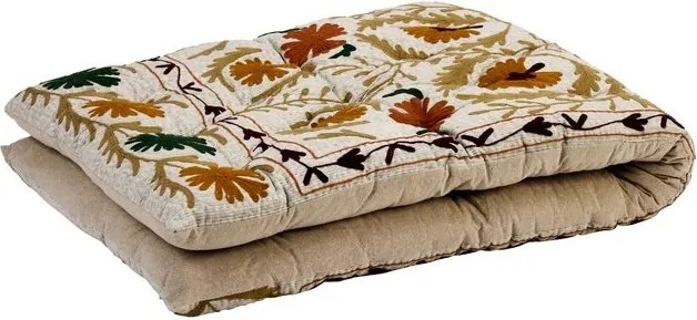 Saltea podea din bumbac brodată manual cu motive suzani, 70×180 cm, „Suzani"