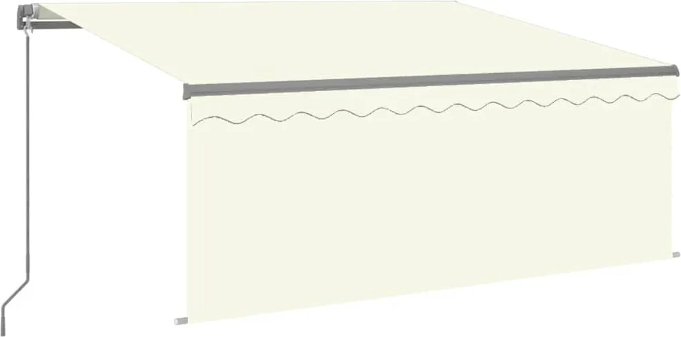 vidaXL Copertină retractabilă manual cu stor&LED, crem, 3,5x2,5 m