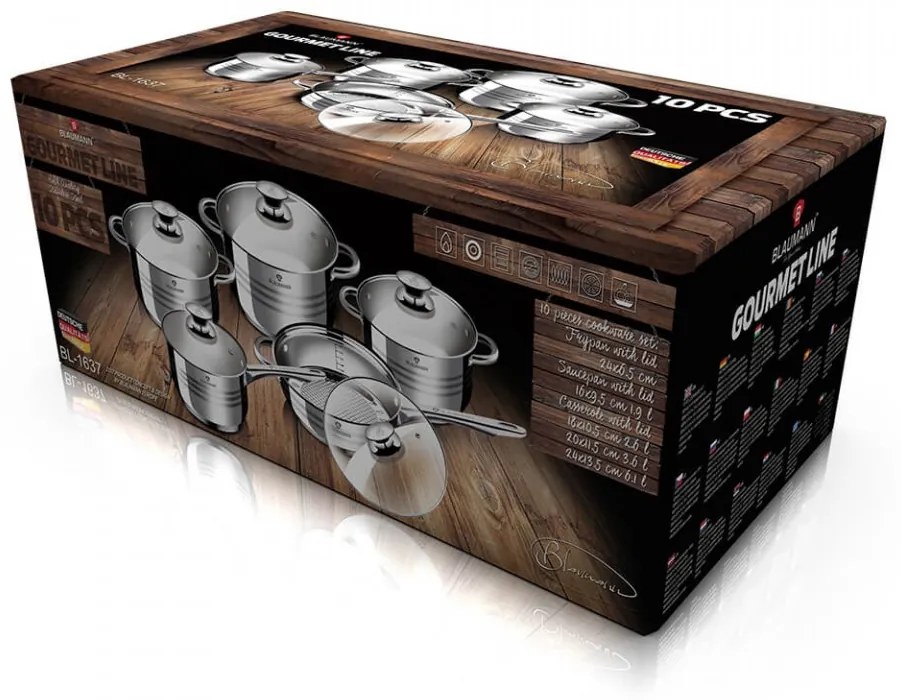 Set oale si tigai otel inoxidabil (12 piese) Jumbo Gourmet Line Blaumann BL 3135