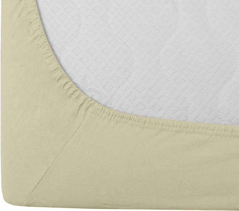 Cearsaf jersey cu lycra crem 90 x 200 cm