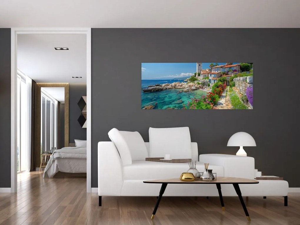 Tablou - Sat pitoresc de coastă (120x50 cm)