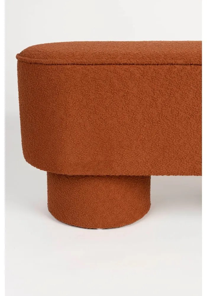 Bancă cărămizie cu tapițerie din țesătură bouclé Marcos – White Label
