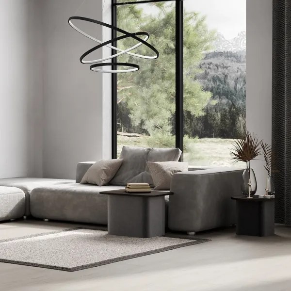 Lustră LED pe cablu HOOP LED/93W/230V d. 80 cm 4000K negru