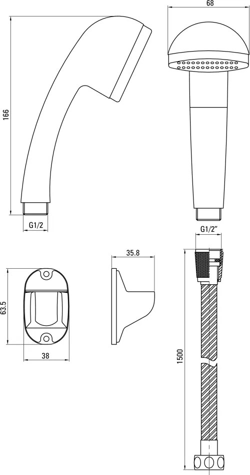 Avo Set de duș, cu suport fix Finisaj: Crom NUV_041K