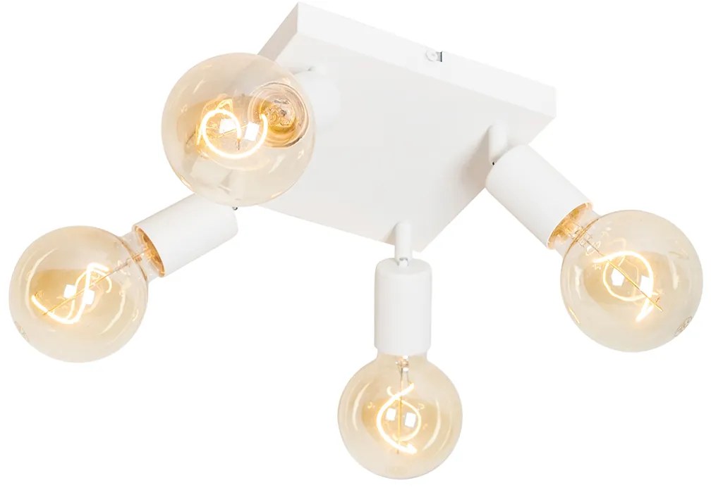 Spot modern alb pătrat cu 4 lumini - Facil