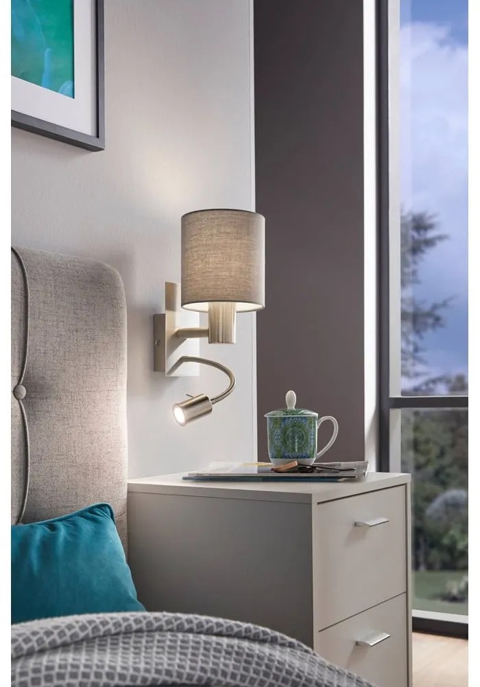 Aplică de perete gri închis/argintie LED PASTERI – EGLO