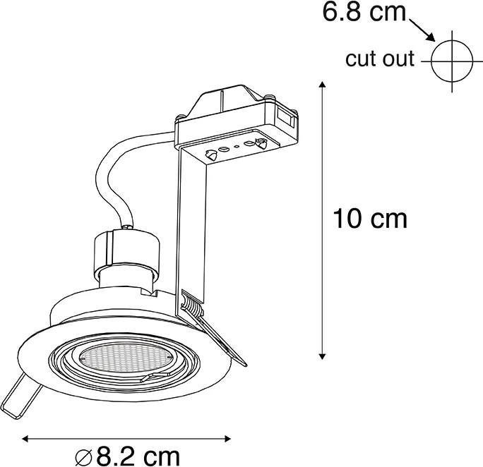Spot încastrat inteligent negru, inclusiv WiFi GU10 reglabil - Ude Honey