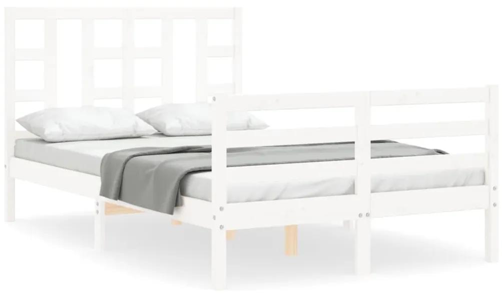 3193892 vidaXL Cadru de pat cu tăblie dublu mic, lemn masiv
